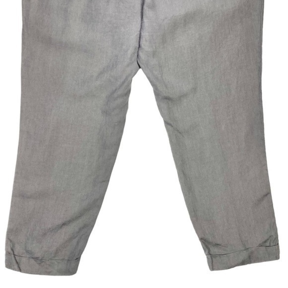 Ellen Tracy Linen Pants Womens Size XL Gray Cuffed Pockets Elastic Waist Pull On - Picture 9 of 12